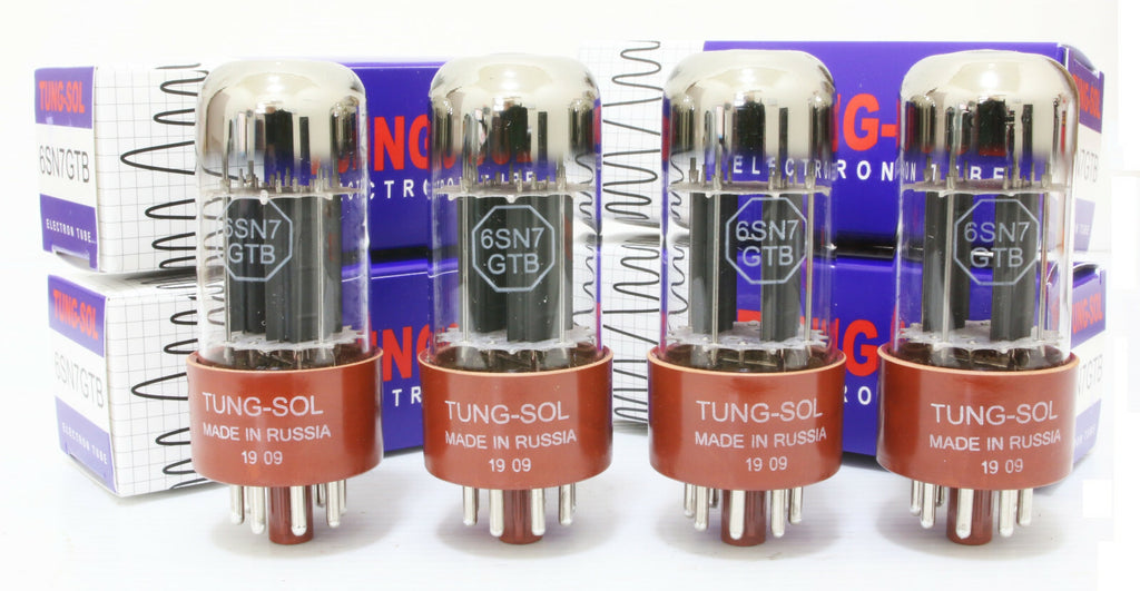 Platinum Matched QUAD 4pcs Tung-Sol 6sn7 GTB Tubes0