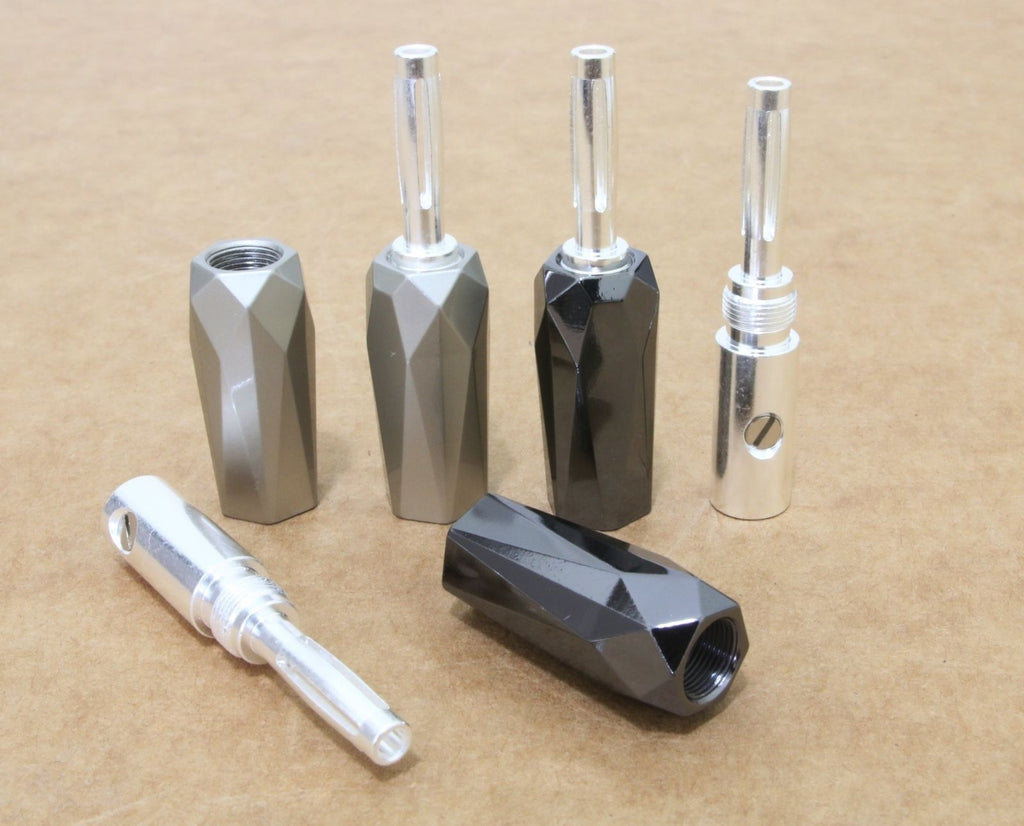 Diamond ~ Silver Plated Tellurium Copper banana Plugs connector 2 Pairs / 4pcs5