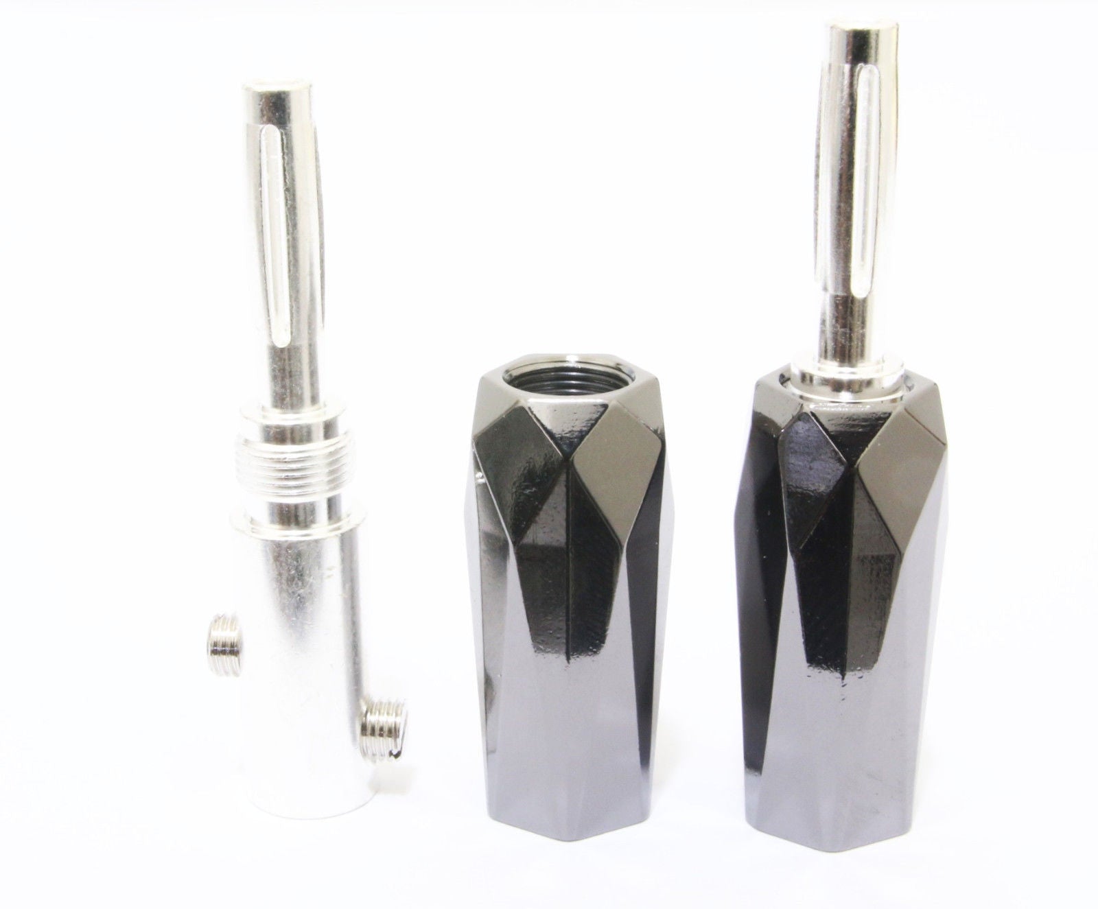 Diamond ~ Silver Plated Tellurium Copper banana Plugs connector 2 Pairs / 4pcs2
