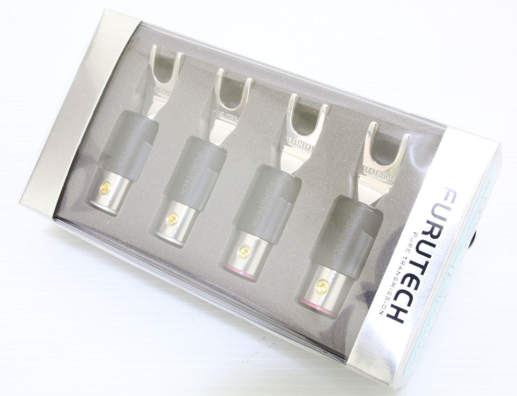 1set 4Pc Furutech FT-211 R Rhodium Speaker Cable Y Spade Terminal Connector Plug1