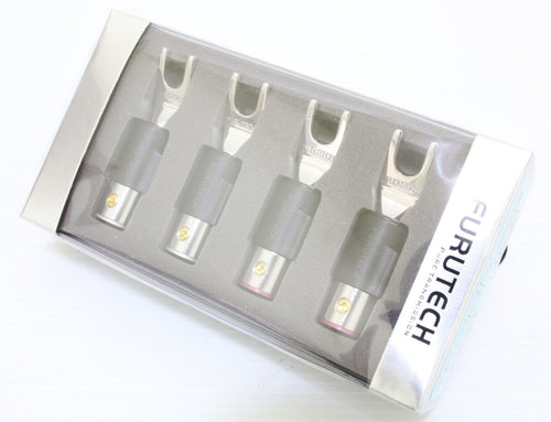 1set 4Pc Furutech FT-211 R Rhodium Speaker Cable Y Spade Terminal Connector Plug1
