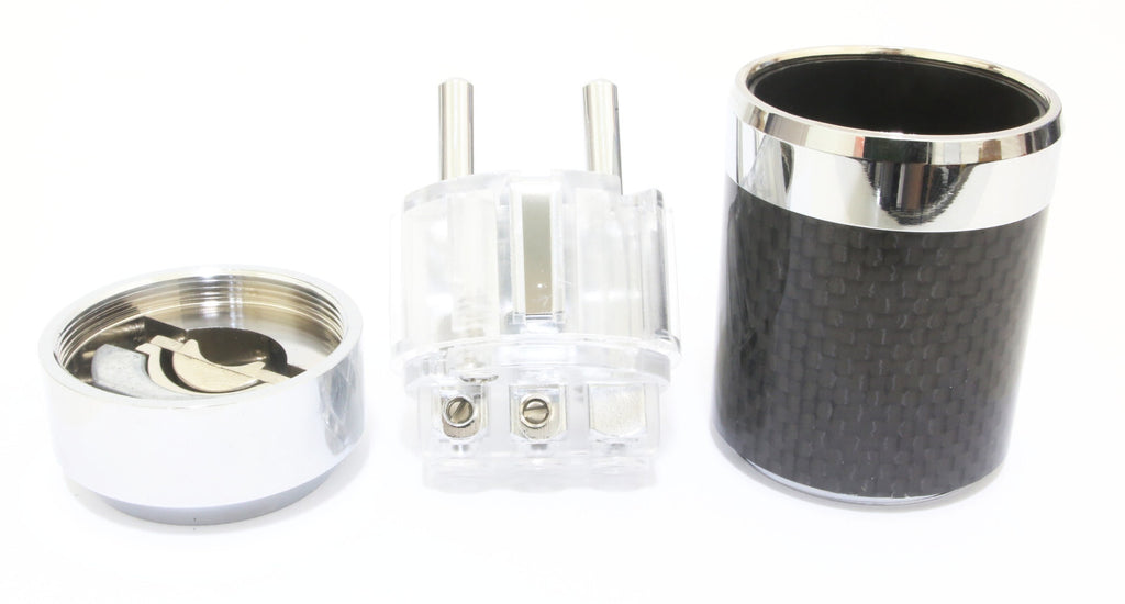 Carbon Copper Rhodium Plated Power Cord Male+FEMALE Plug Europe Schuko  2