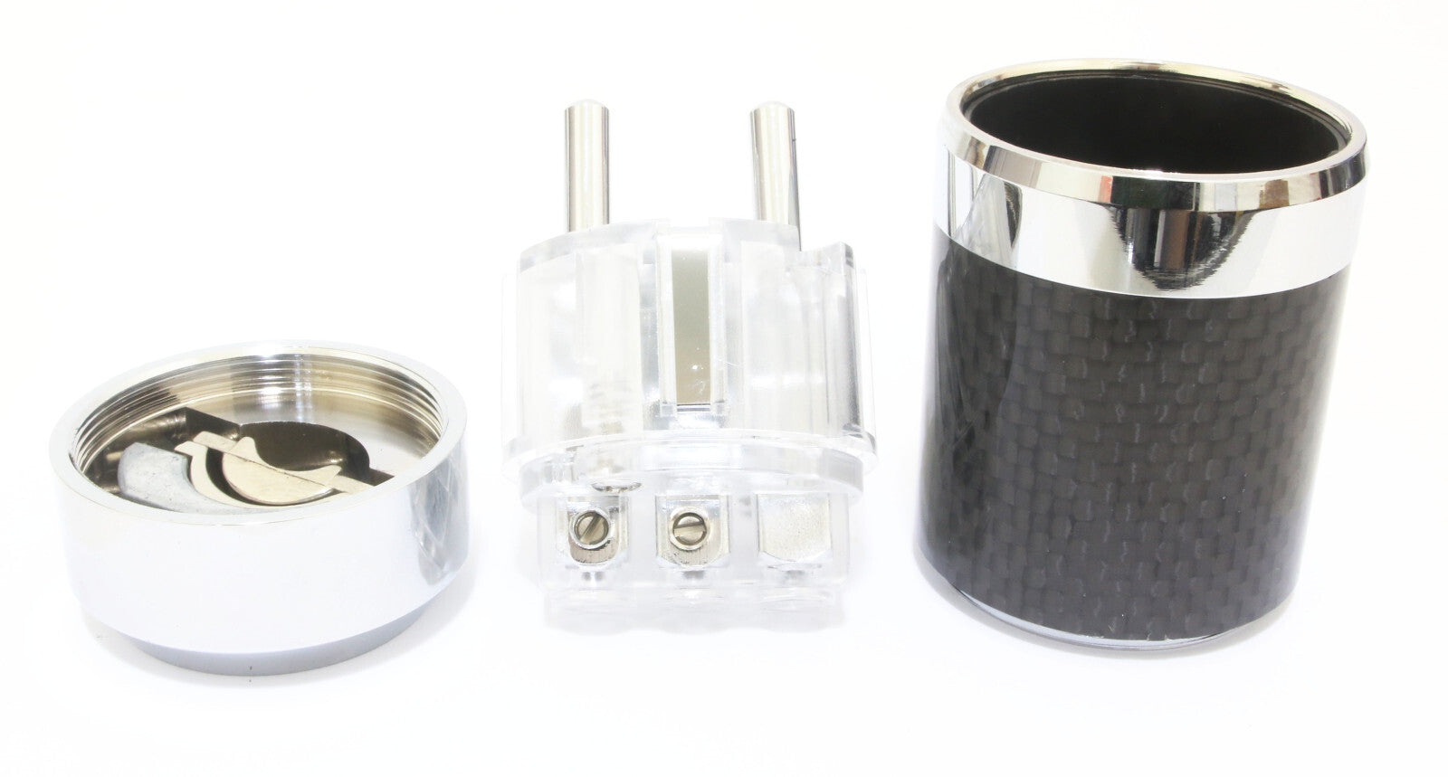 Carbon Copper Rhodium Plated Power Cord Male+FEMALE Plug Europe Schuko  2