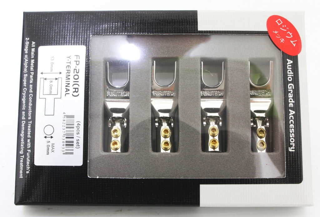 Furutech FP-201 (R) Rhodium Plated Speaker Cable Y Spade plugs Terminal *8pcs3