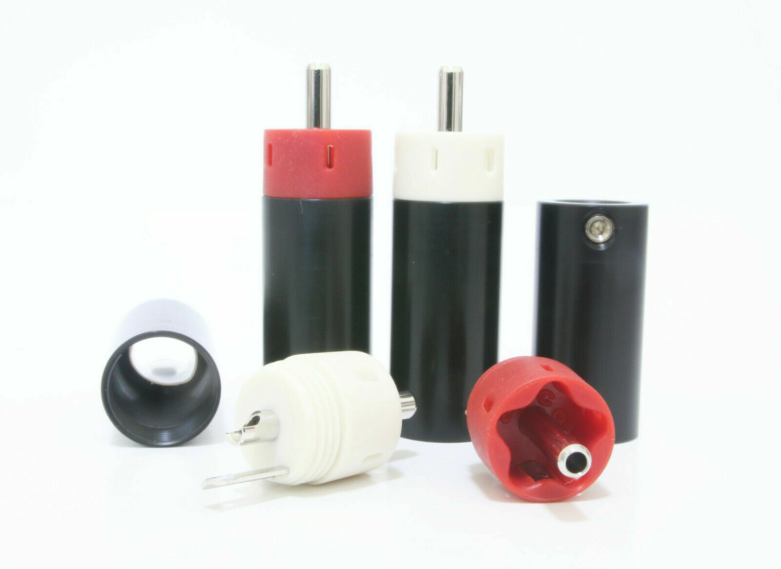 Star Line Tellurium RCA Plugs connectors 2 Pair 4pcs Cu/Ag/Au/Rh Four-layer4