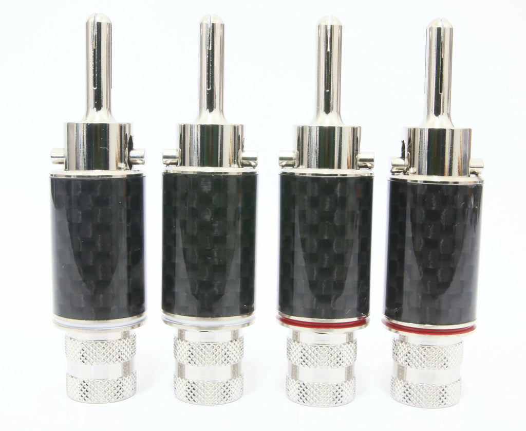 Carbon Housing Rhodium Plated speaker Banana plug connector 4pcs MIT0