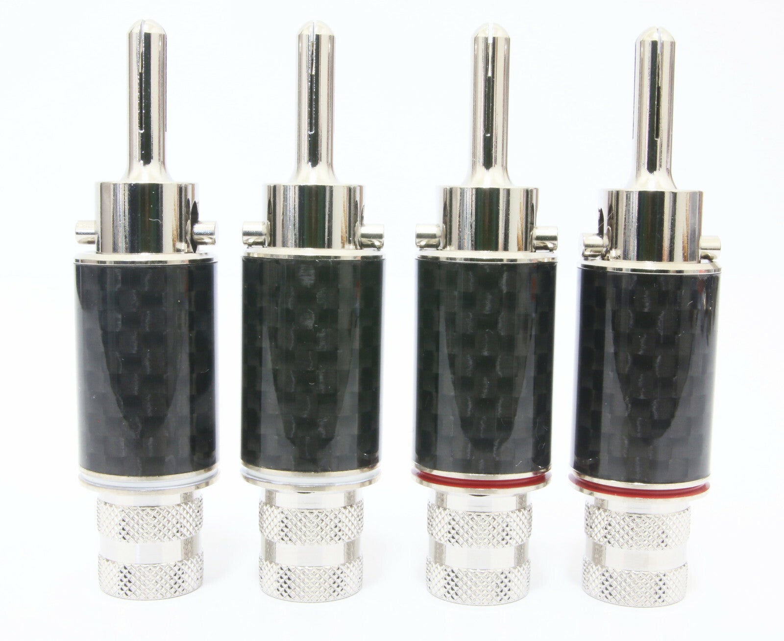 Carbon Housing Rhodium Plated speaker Banana plug connector 4pcs MIT0