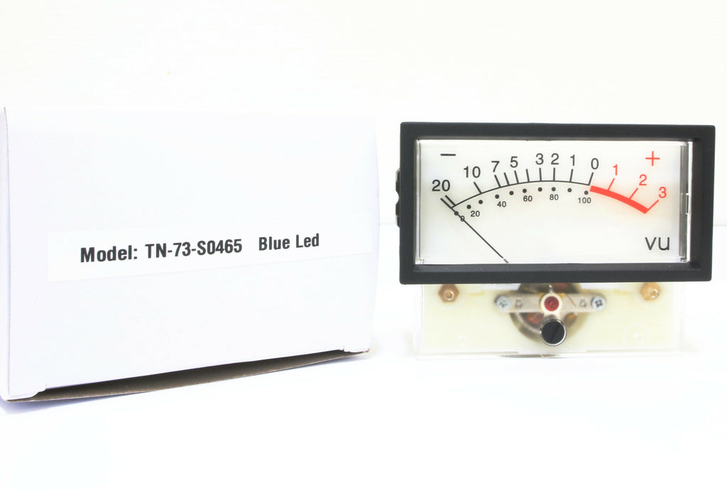 20pc Panel VU Meter TN-73 0dB=0.8VAC size=76x59x41mm Blue LED  NISSEI0