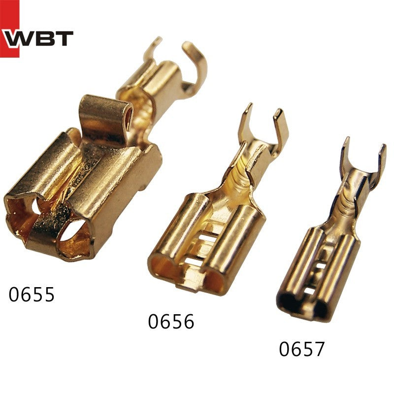 Genuine 4pcs WBT 0657 2.8mm shoe plugs for RCA socket 0152 0110 01140