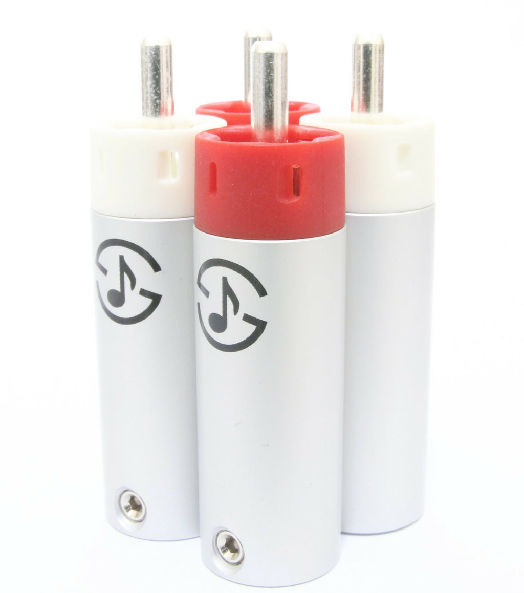 Pure Silver  Star Line RCA Plugs connectors 4pcs for cable4