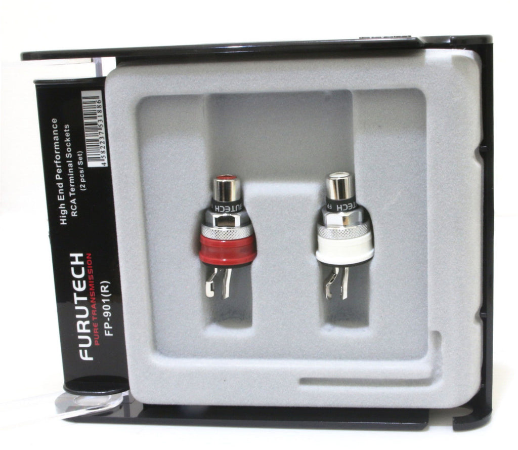 Genuine Furutech RCA connector SOCKET plug FP-901 (R) Rhodium plated 2pc boxed R3
