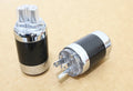 One Set Carbon Copper Rhodium Tellurium Plated US AC Power Plug Male+Female Cryo0