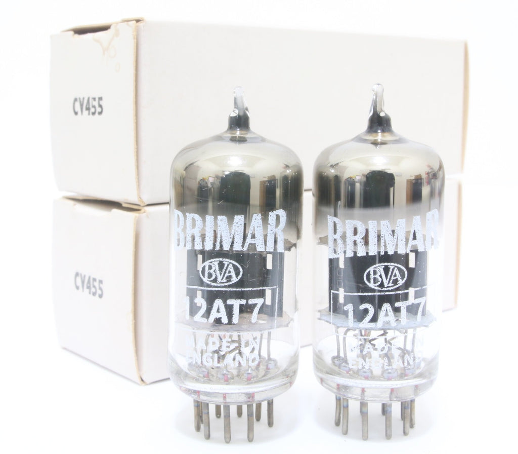 NOS Match 1 pair BRIMAR ECC81 12AT7 TUBES Carbon Black plate for amplifier #70