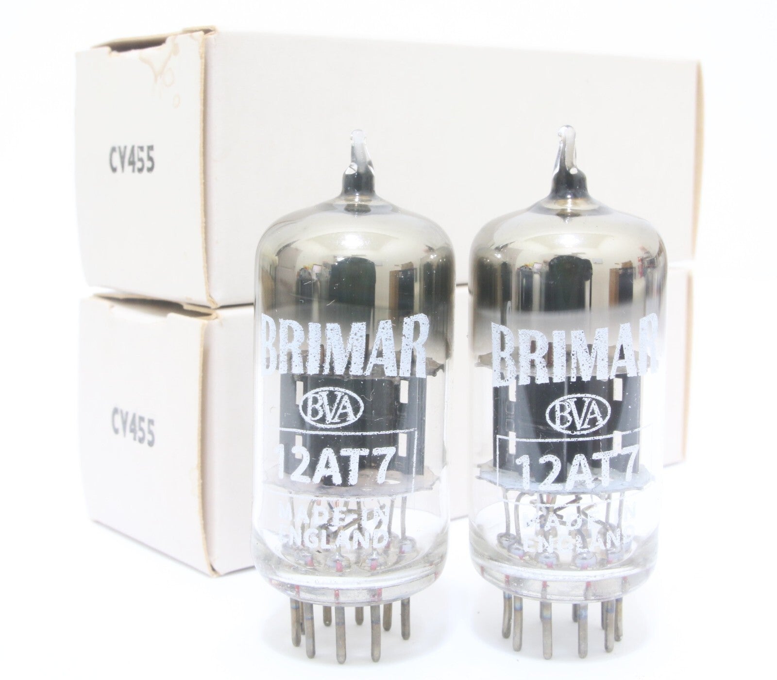 NOS Match 1 pair BRIMAR ECC81 12AT7 TUBES Carbon Black plate for amplifier #70