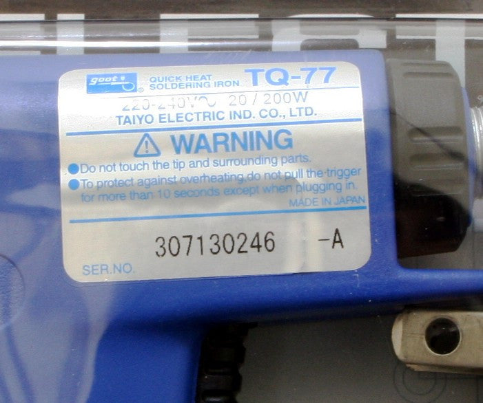 1pcs Goot TQ-77 Soldering Iron gun 20W-200W quickheat 220V 240V schuko Japan3