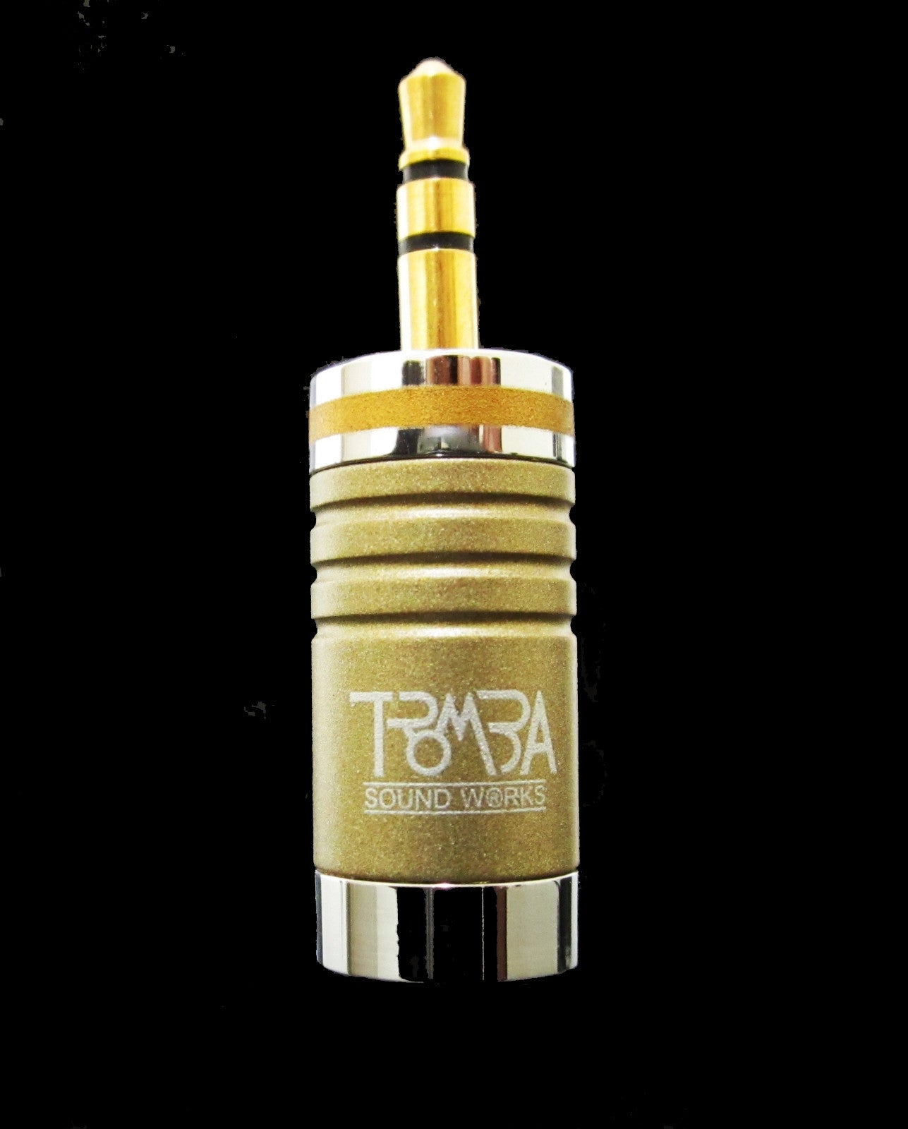 Gold color 2pcs TROMBA gold 3.5mm headphone jack plug connector1