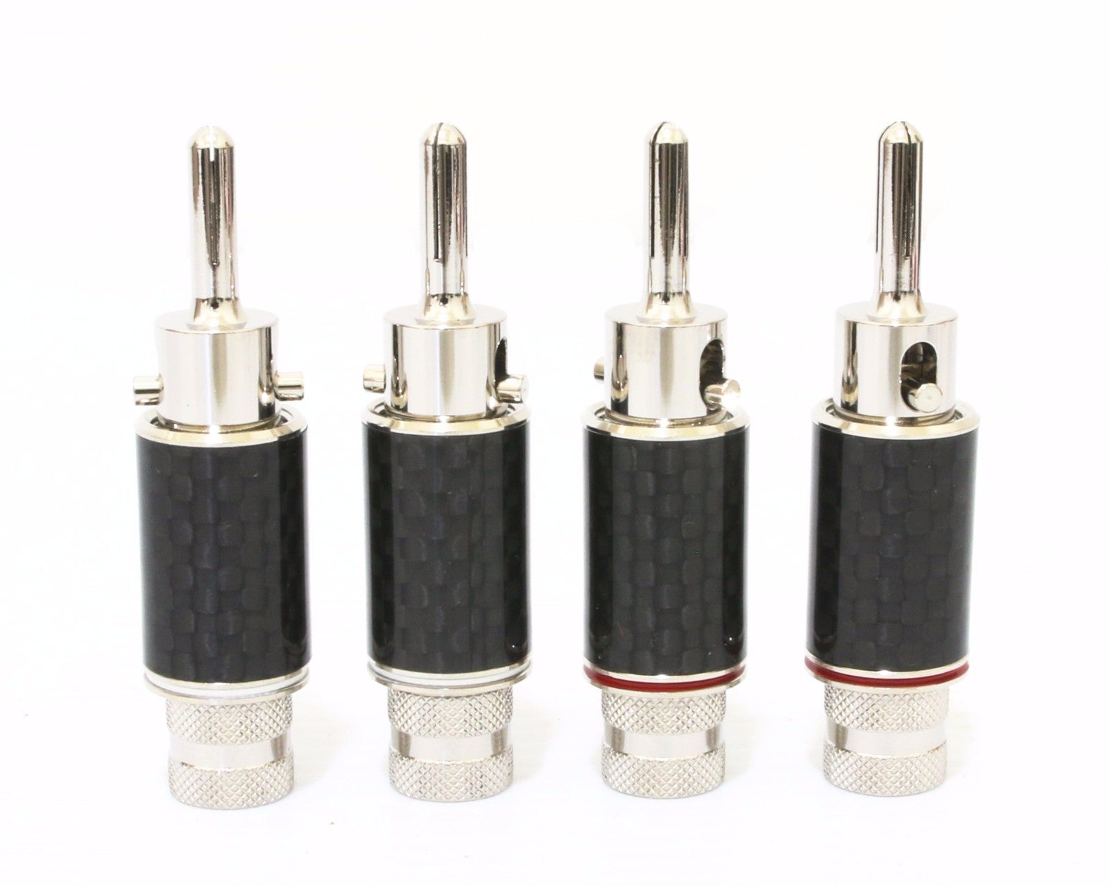 Carbon Housing Rhodium Plated speaker Banana plug connector  - 4pcs0
