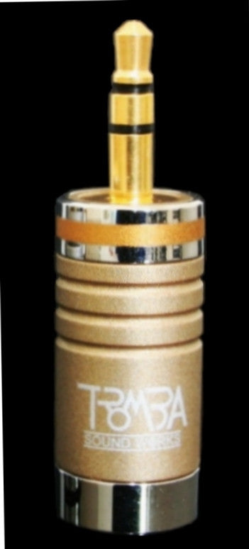 Gold color 2pcs TROMBA gold 3.5mm headphone jack plug connector0