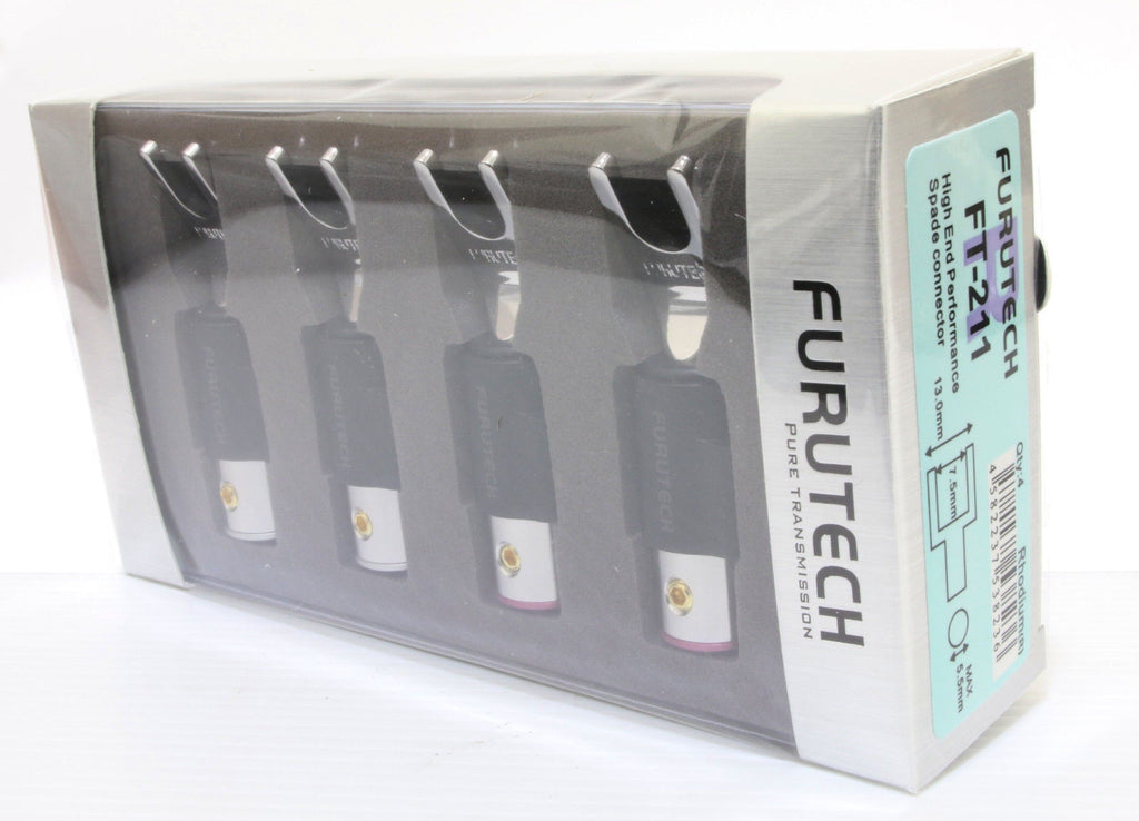 1set 4Pc Furutech FT-211 R Rhodium Speaker Cable Y Spade Terminal Connector Plug0