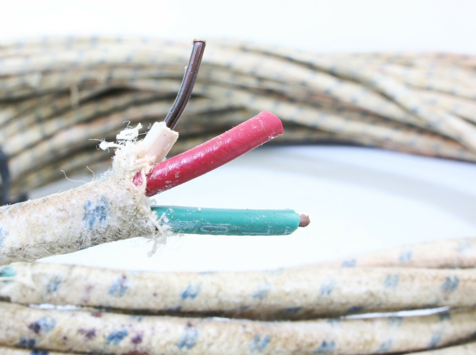 Western electric cloth 16GA wire*3pcs solid core power cable 1Meter1