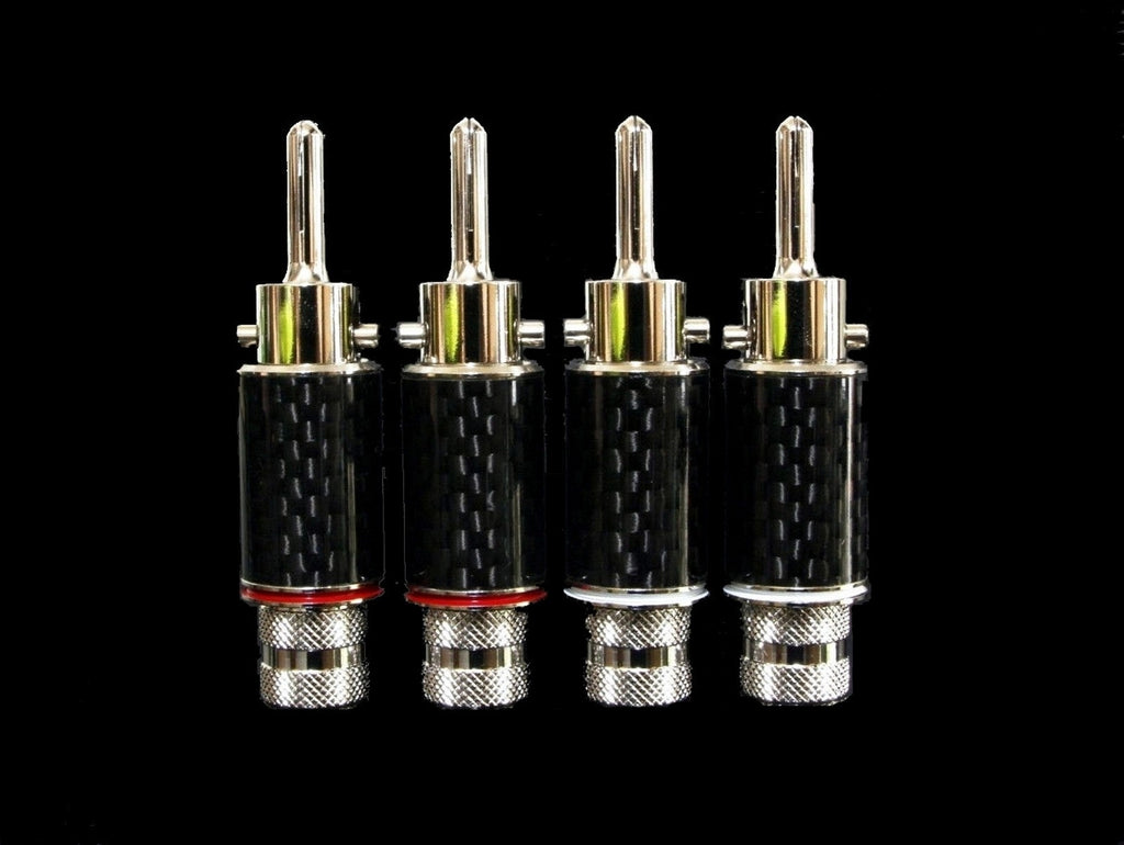 Carbon Housing Rhodium Plated speaker Banana plug connector 4pcs MIT2