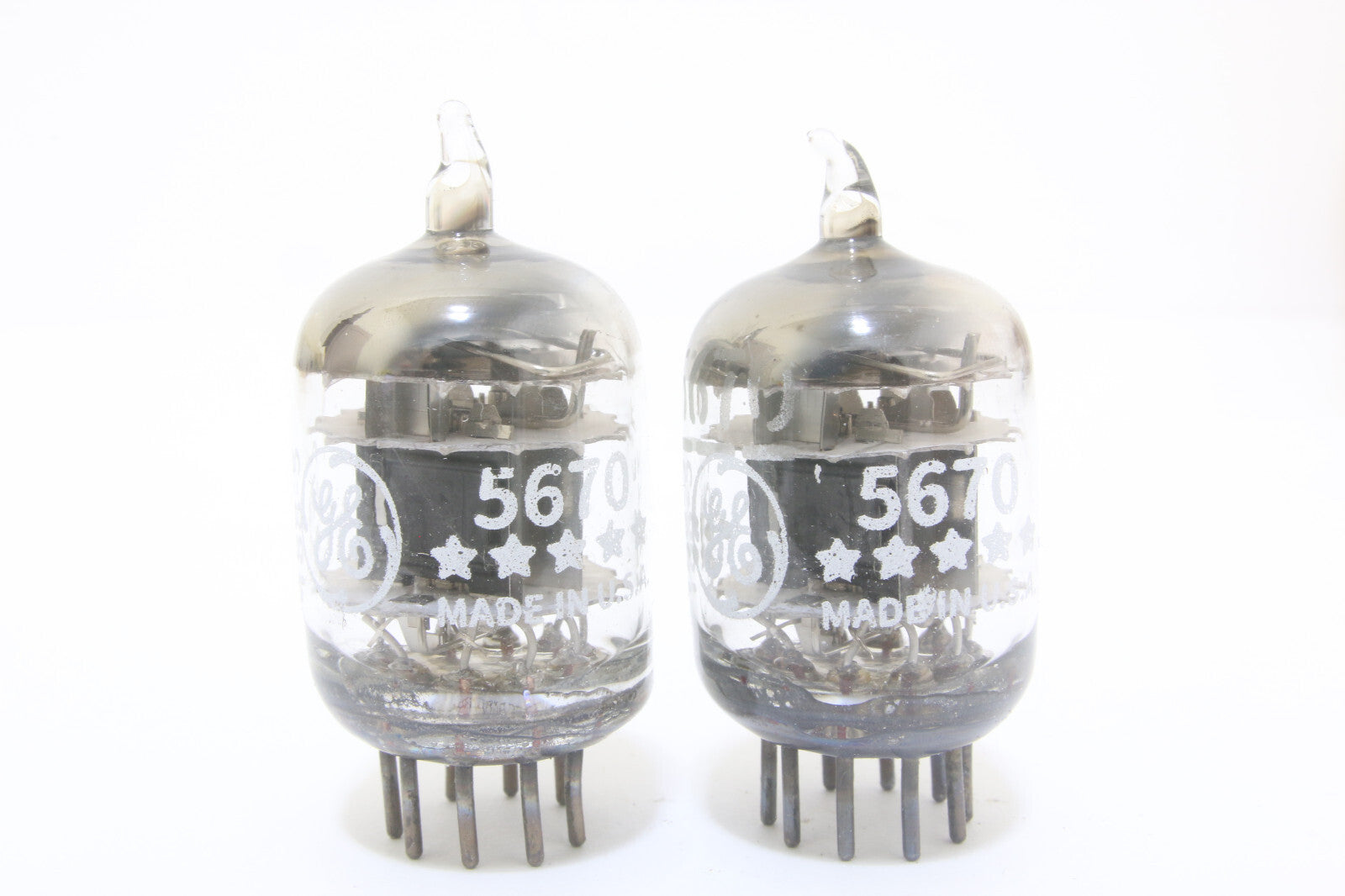 Match 1 Pair GE 5670 3 mica SQ getter TUBES 6N3 396A Western Electric0