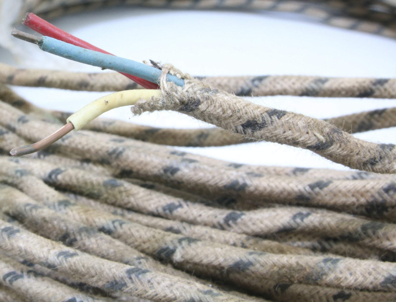 Western electric cloth 18GA wire 3pcs solid core power cable 2Meter1