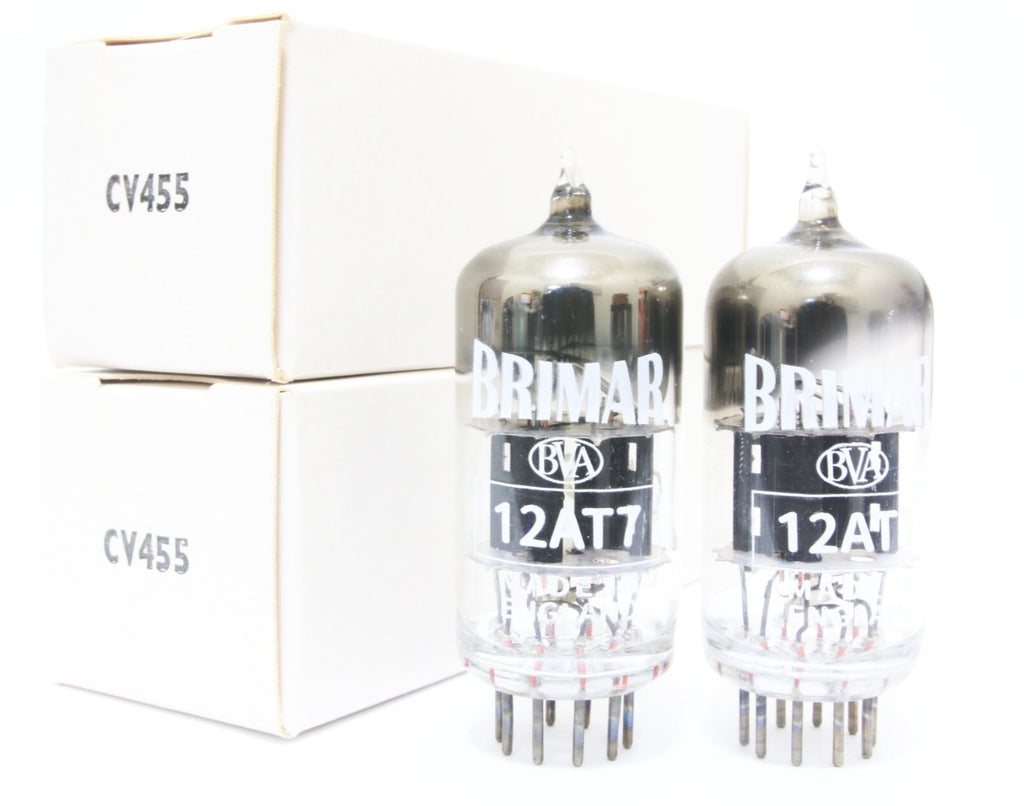 NOS Match 1 pair BRIMAR ECC81 12AT7 TUBES Square getter Carbon Black plate MA70
