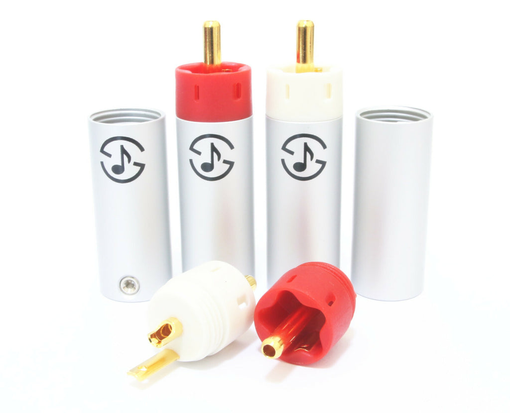 Star Line Gold Plated Tellurium Copper RCA Plug connector 4pcs 10u(mm) 6