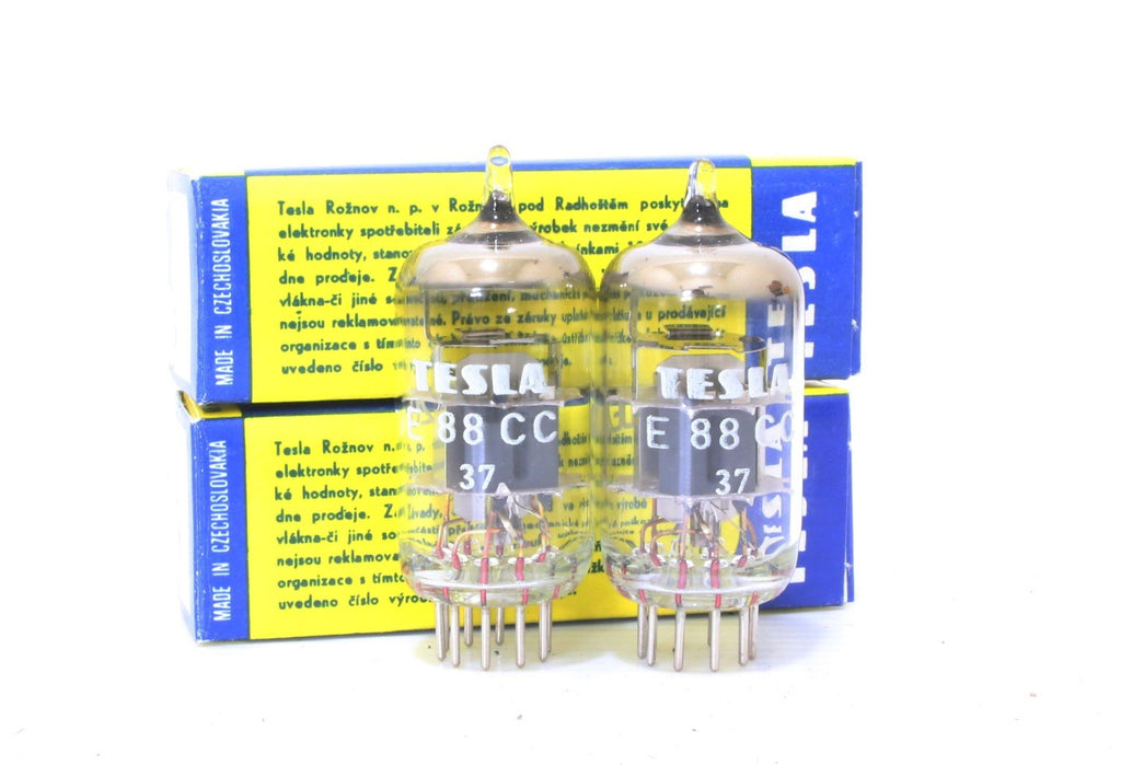  Platinum matched 1 pair 2pcs RHODIUM PINS Tesla E88CC TUBES ECC88 6DJ8 0